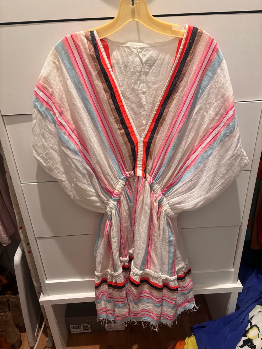 Lem Lem Striped Boho V-Neck Tunic cover up in Pastel Accents